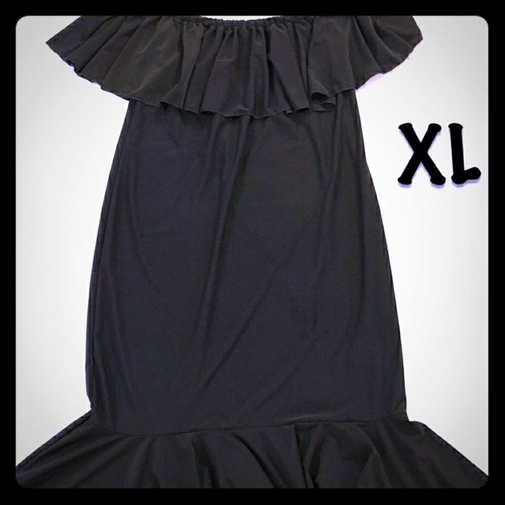 LULAROE CICI DRESS SOLID BLACK